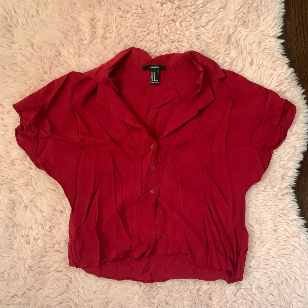 Cropped collar shirt